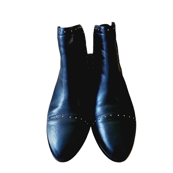Joie Jacobean Studded Smooth Grain Black Leather Western Ankle Boots Sz. 38 - Picture 5 of 6